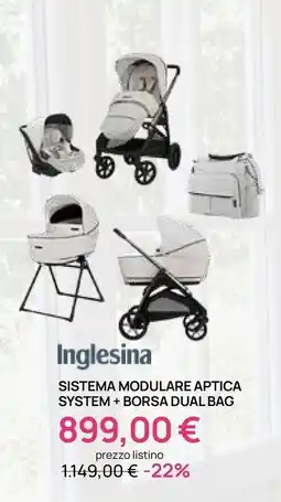 Prenatal Inglesina Sistema Modulare Aptica System + Borsa Dual Bag offerta