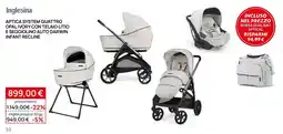 Prenatal Inglesina Aptica System Quattro Opal Ivory con Telaio Litio e Seggiolino Auto Darwin Infant Recline offerta