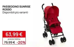 Prenatal Passeggino Sunrise Rosso offerta