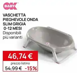 Prenatal Baby vaschetta pieghevole onda slim grigia offerta