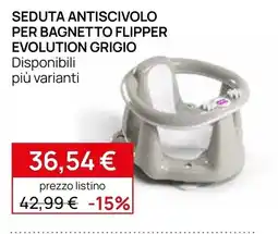 Prenatal Seduta antiscivolo per bagnetto flipper evolution grigio offerta