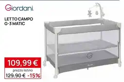 Prenatal Giordani Letto Campo G-3 Matic offerta