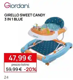 Prenatal Giordani Girello Sweet Candy 3 in 1 Blue offerta