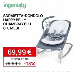 Prenatal Ingenuity sdraietta-dondolo happy belly chambray blu offerta