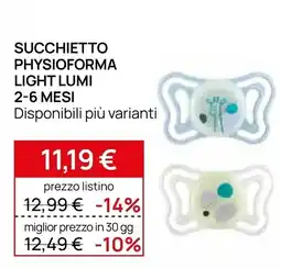 Prenatal Succhietto Physioforma Light Lumi offerta