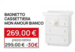 Prenatal Bagnetto cassettiera mon amour bianco offerta
