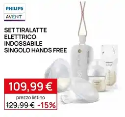 Prenatal Philips Avent set tiralatte elettrico indossabile singolo hands free offerta