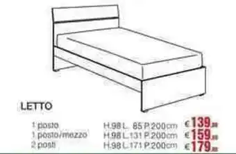 Brickea Letto 1 posto H98 L. 85 P 200 cm offerta