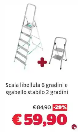 Bricocenter Scala libellula 6 gradini e sgabello stabilo 2 gradini offerta