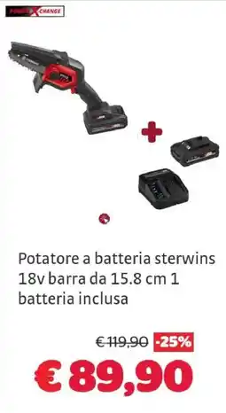 Bricocenter Potatore a batteria sterwins offerta
