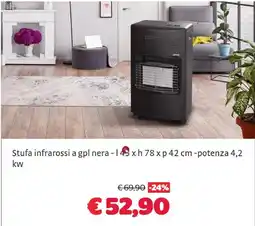 Bricocenter Stufa infrarossi a gpl nera offerta