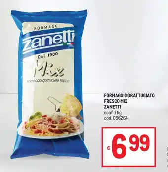 Formaggio gratugiato fresco mix Zanetti