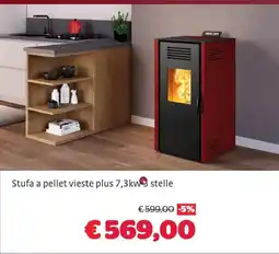 Bricocenter Stufa a pellet vieste plus 7,3kw 3 stelle offerta