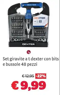 Bricocenter Set giravite a t dexter con bits e bussole offerta