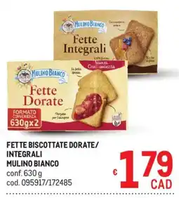 Metro Fette biscottate dorate/integrali Mulino Bianco offerta