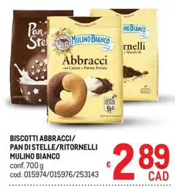 Metro Biscotti Abbracci/pan di stelle/ritornelli Mulino Bianco offerta