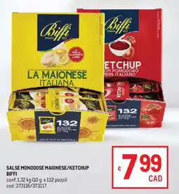 Metro Salse monodose maionese/ketchup Biffi offerta