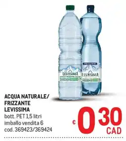 Metro Acqua naturale/ frizzante Levissima offerta