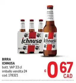 Metro Birra Ichnusa offerta