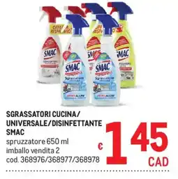 Metro Sgrassatori cucina universale disinfettante Smac offerta
