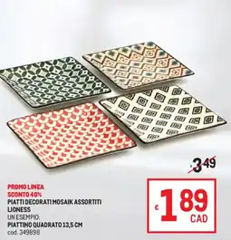 Metro Piatti decorati mosaik assortiti Lioness offerta