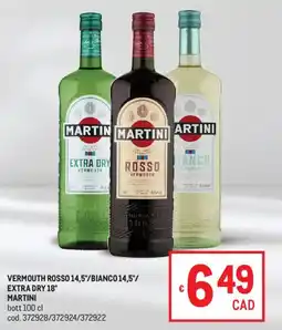 Metro Vermouth Rosso/Bianco Extra Dry Martini offerta