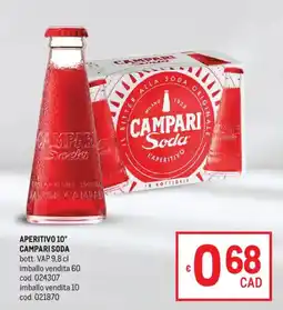 Metro Aperitivo 10° Campari Soda offerta