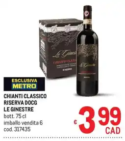 Metro Chianti Classico Riserva DOCG Le Ginestre offerta