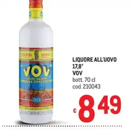 Metro Liquore all'uovo VOV offerta
