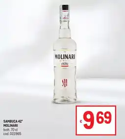 Metro Sambuca extra Molinari offerta