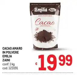 Metro Cacao amaro Emilia Zaini offerta