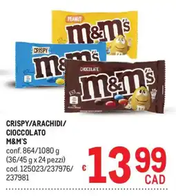Metro CRISPY/ARACHIDI/CIoccoLATo M&M'S offerta