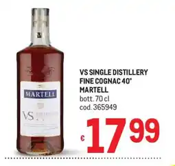 Metro VS Single Distillery Fine Cognac 40° Martell offerta