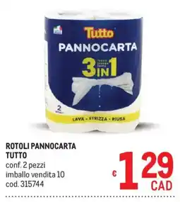 Metro Rotoli pannocarta Tutto offerta