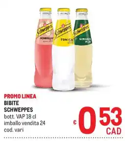 Metro Bibite Schweppes offerta