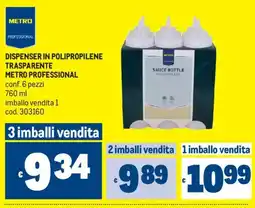 Metro Dispenser in polipropilene trasparente Metro Professional offerta