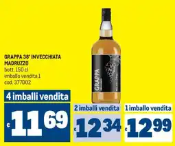 Metro Grappa 38° Invecchiata Madruzzo offerta
