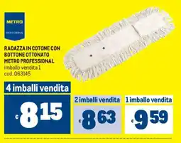 Metro Radazza in cotone con bottone ottonato Metro Professional offerta