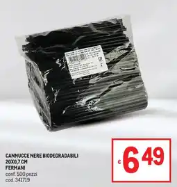 Metro Cannucce nere biodegradabili Fermiani offerta