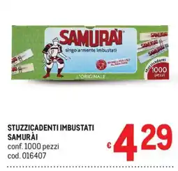 Metro Stuzzicadenti imbustati Samuràì offerta