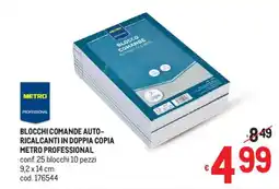 Metro Blocchi comande auto-ricalcanti in doppia copia Metro Professional offerta