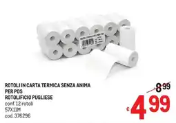 Metro Rotoli in carta termica senza anima per POS Rotolificio Pugliese offerta