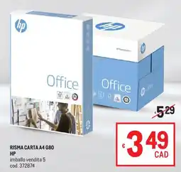 Metro RISMA CARTA A4 G80 HP offerta
