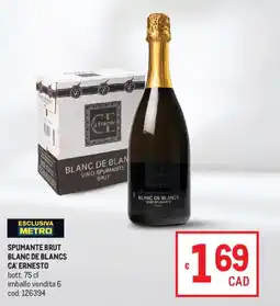 Metro Spumante brut blanc de blancs Ca' Ernesto offerta