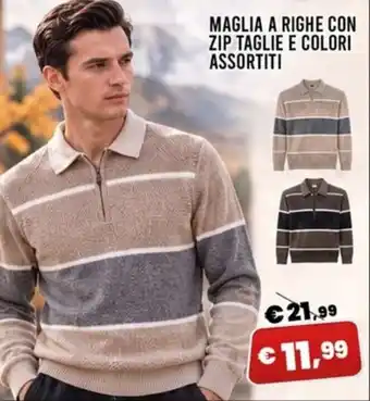 Maglia a righe con zip