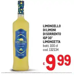 Metro Limoncello di limoni di Sorrento IGP 30° Limoncetta offerta
