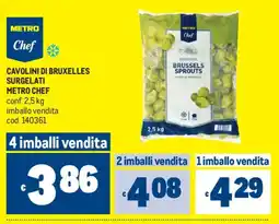 Metro Cavolini di Bruxelles surgelati Metro Chef offerta