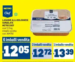Metro Lasagne alla bolognese Metro Chef offerta