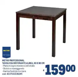 Metro Metro Professional Tavolo da ristorante Aldea offerta