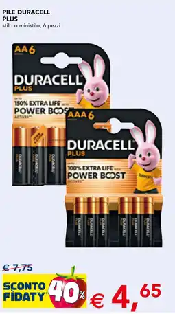 Esselunga Pile Duracell Plus offerta